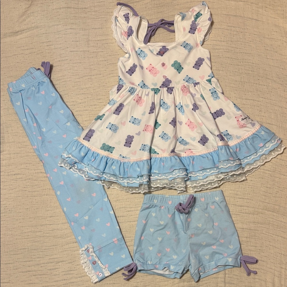 Always In Bloom Dress Set - White, Purple, Pink, and Blue